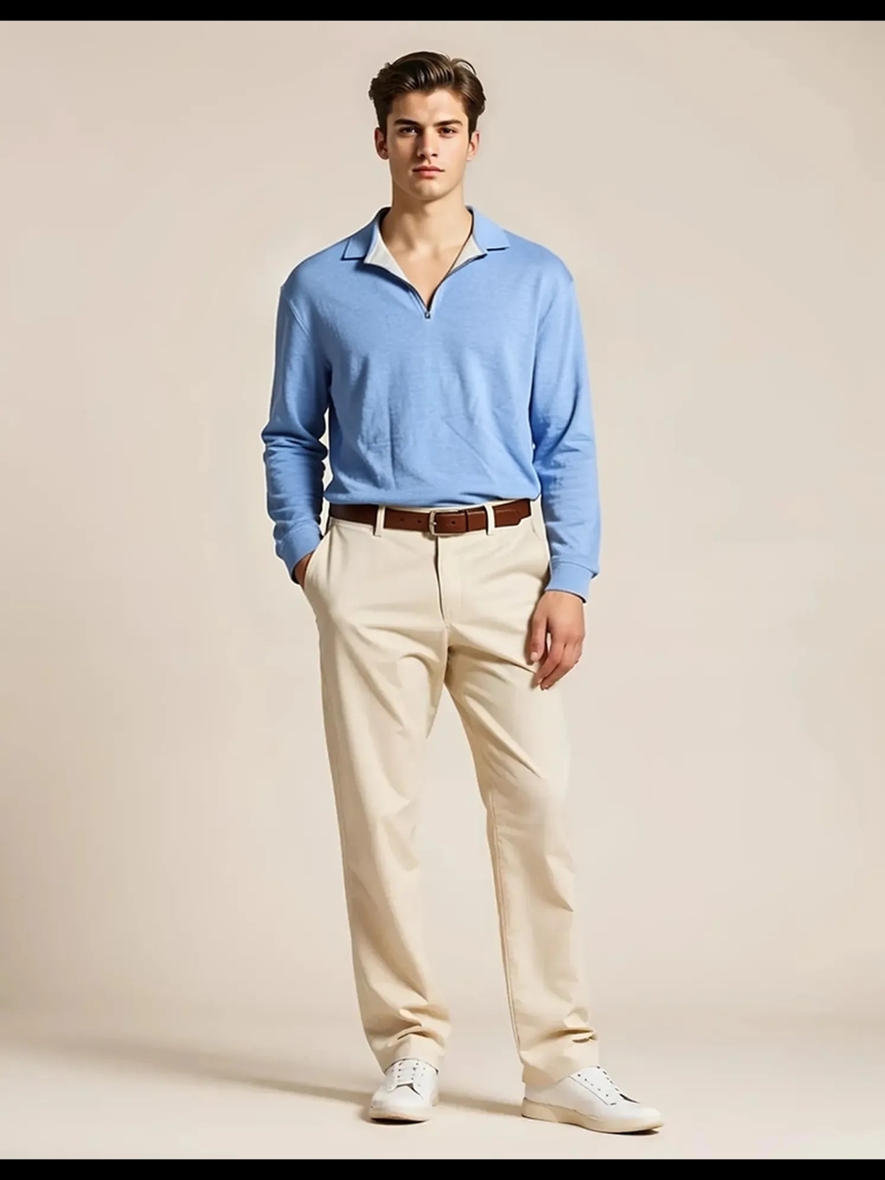 Nordstrom Sky Blue Half-Zip Knit Pullover